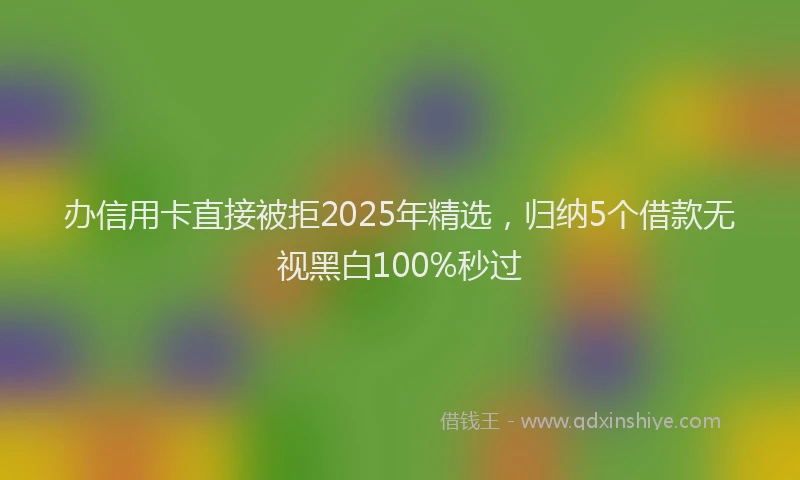 办信用卡直接被拒2025年精选，归纳5个借款无视黑白100%秒过
