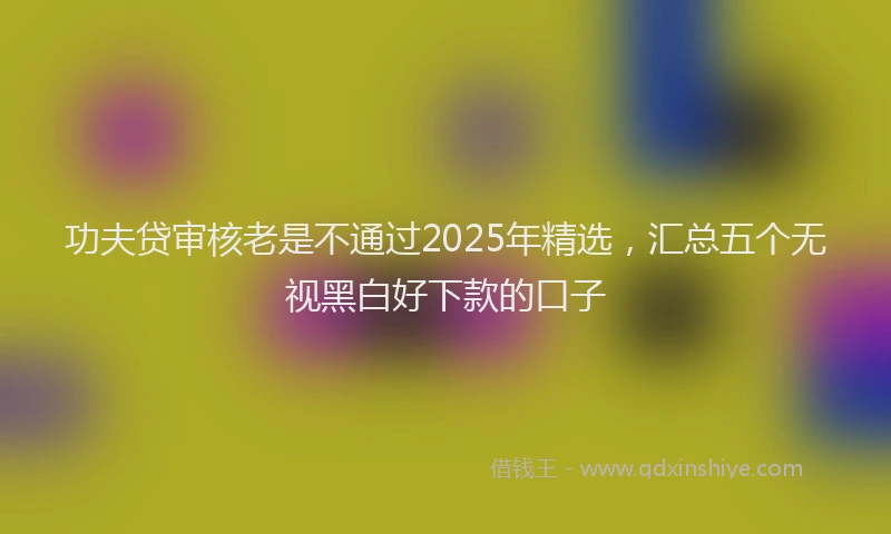 功夫贷审核老是不通过2025年精选，汇总五个无视黑白好下款的口子