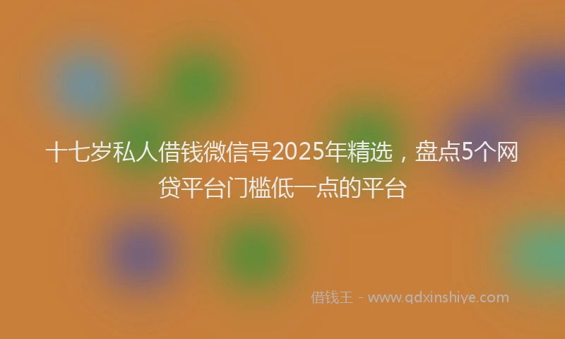 十七岁私人借钱微信号2025年精选，盘点5个网贷平台门槛低一点的平台