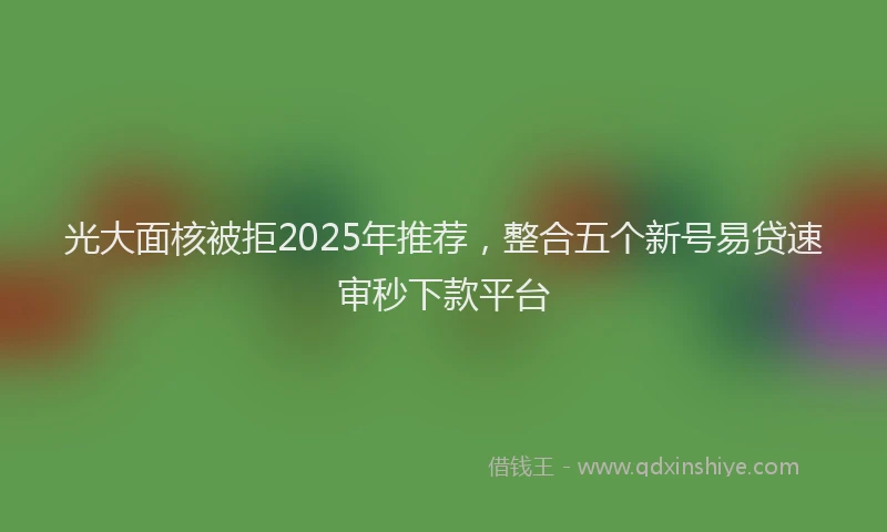 光大面核被拒2025年推荐，整合五个新号易贷速审秒下款平台