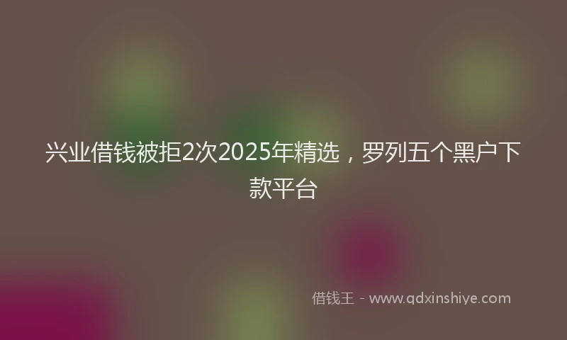 兴业借钱被拒2次2025年精选，罗列五个黑户下款平台