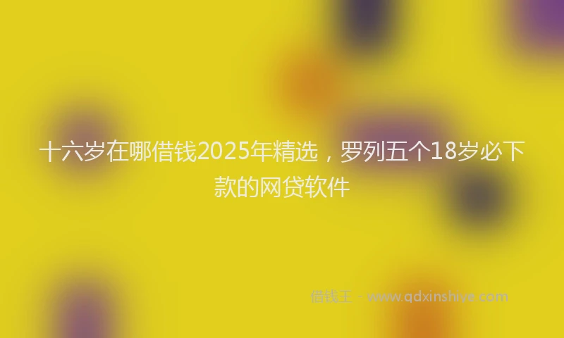 十六岁在哪借钱2025年精选，罗列五个18岁必下款的网贷软件