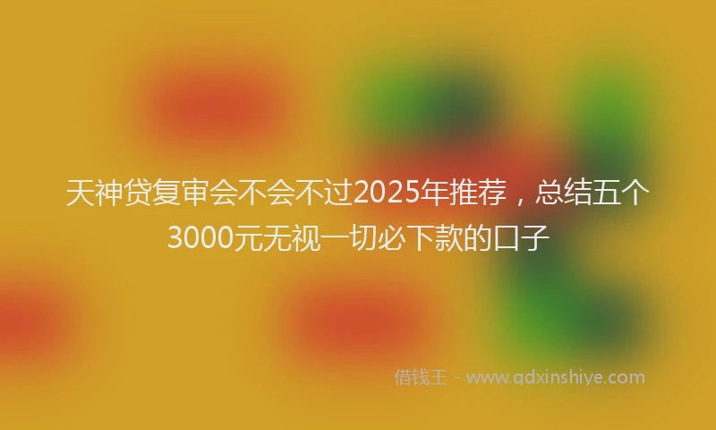 天神贷复审会不会不过2025年推荐，总结五个3000元无视一切必下款的口子
