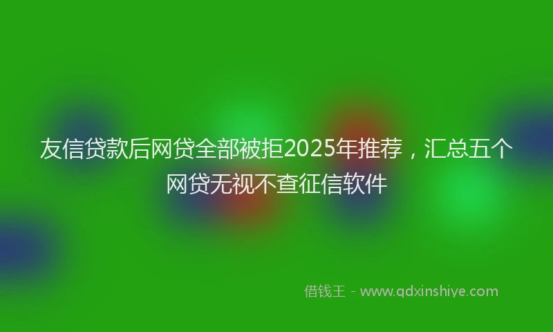友信贷款后网贷全部被拒2025年推荐，汇总五个网贷无视不查征信软件