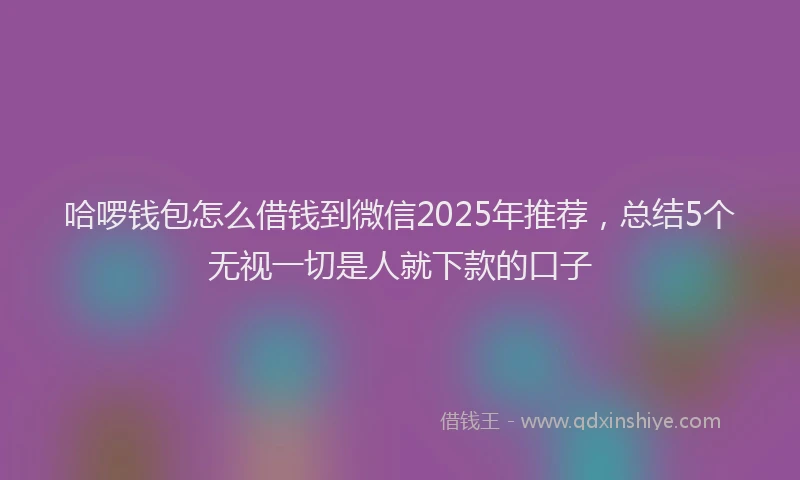 哈啰钱包怎么借钱到微信2025年推荐，总结5个无视一切是人就下款的口子