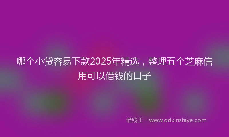 哪个小贷容易下款2025年精选，整理五个芝麻信用可以借钱的口子