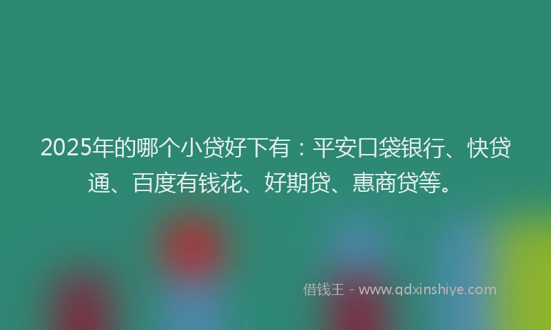 2025年的哪个小贷好下有：平安口袋银行、快贷通、百度有钱花、好期贷、惠商贷等。