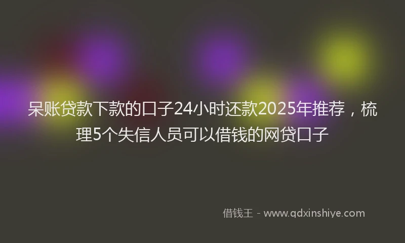 呆账贷款下款的口子24小时还款2025年推荐，梳理5个失信人员可以借钱的网贷口子