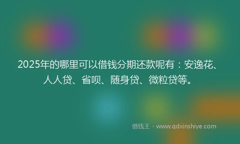 2025年的哪里可以借钱分期还款呢有：安逸花、人人贷、省呗、随身贷、微粒贷等。