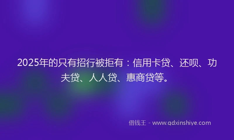 2025年的只有招行被拒有：信用卡贷、还呗、功夫贷、人人贷、惠商贷等。