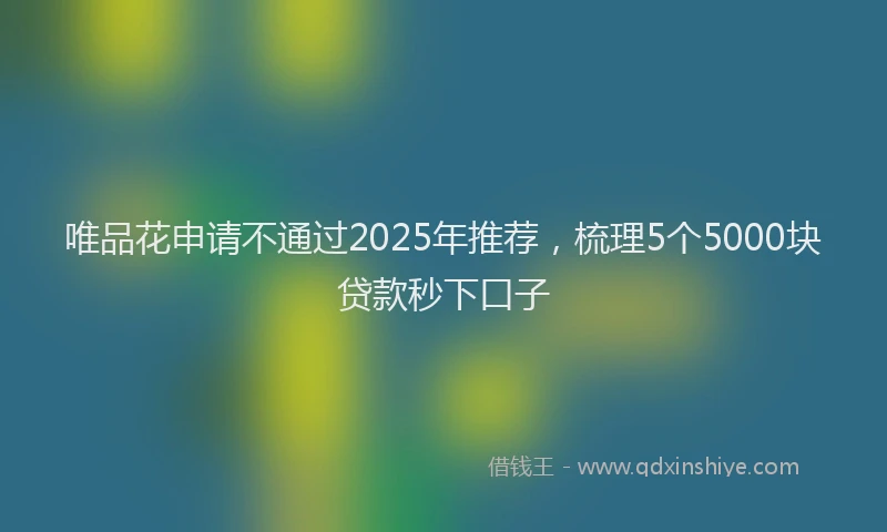 唯品花申请不通过2025年推荐，梳理5个5000块贷款秒下口子
