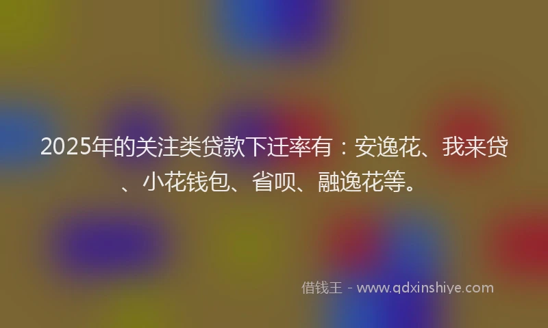 2025年的关注类贷款下迁率有：安逸花、我来贷、小花钱包、省呗、融逸花等。