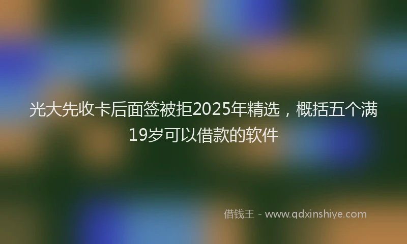 光大先收卡后面签被拒2025年精选，概括五个满19岁可以借款的软件