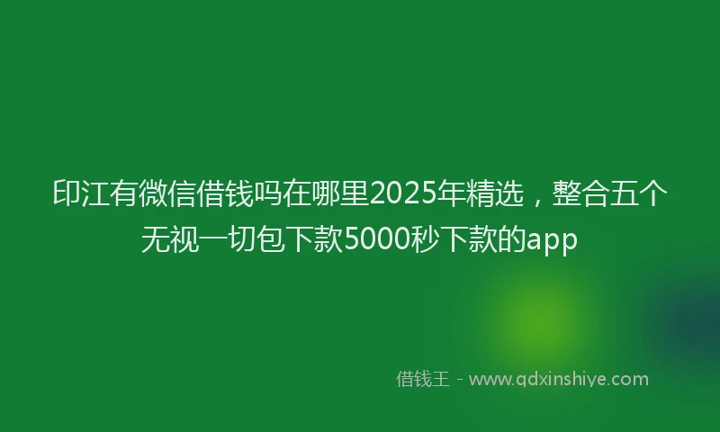 印江有微信借钱吗在哪里2025年精选，整合五个无视一切包下款5000秒下款的app