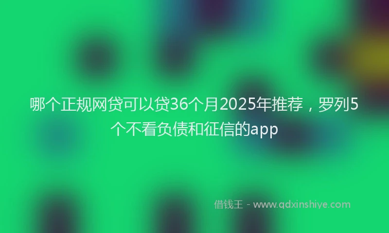哪个正规网贷可以贷36个月2025年推荐，罗列5个不看负债和征信的app