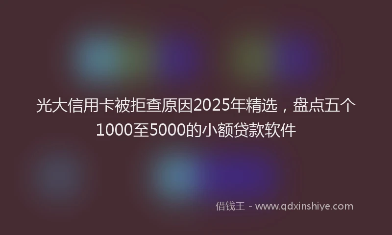光大信用卡被拒查原因2025年精选，盘点五个1000至5000的小额贷款软件