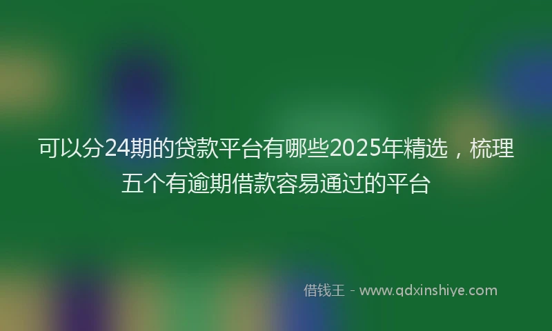 可以分24期的贷款平台有哪些2025年精选，梳理五个有逾期借款容易通过的平台