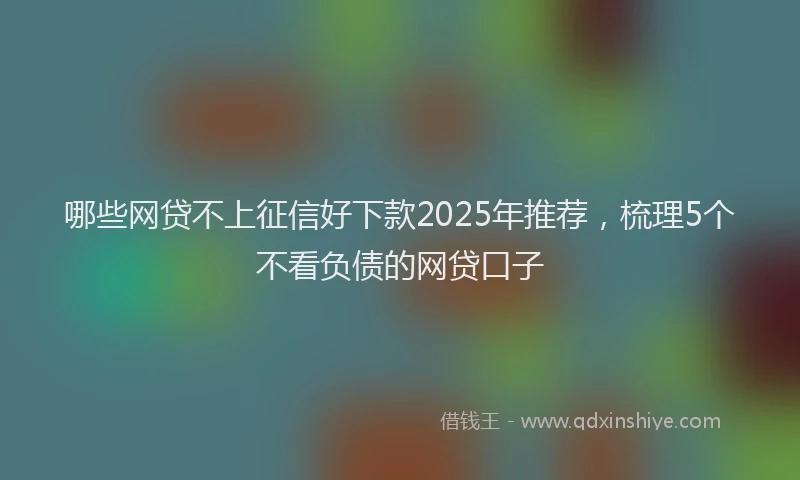 哪些网贷不上征信好下款2025年推荐，梳理5个不看负债的网贷口子