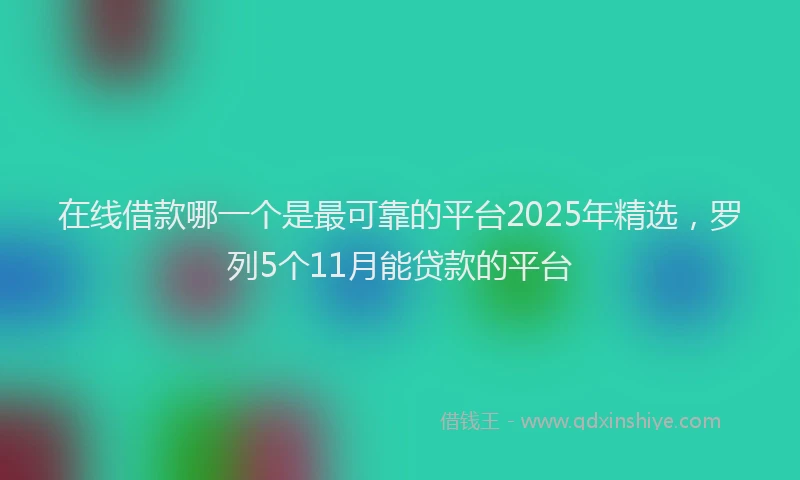 在线借款哪一个是最可靠的平台2025年精选，罗列5个11月能贷款的平台