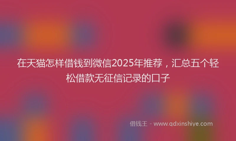 在天猫怎样借钱到微信2025年推荐，汇总五个轻松借款无征信记录的口子