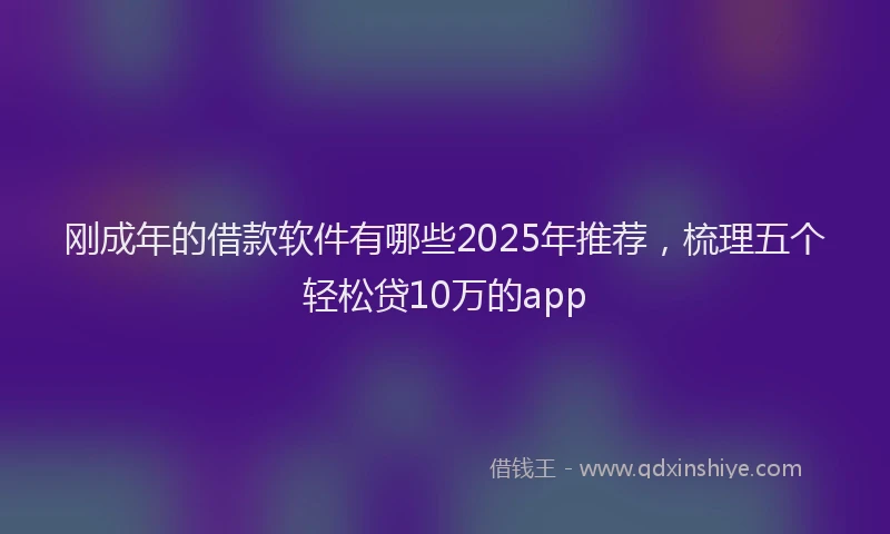 刚成年的借款软件有哪些2025年推荐，梳理五个轻松贷10万的app