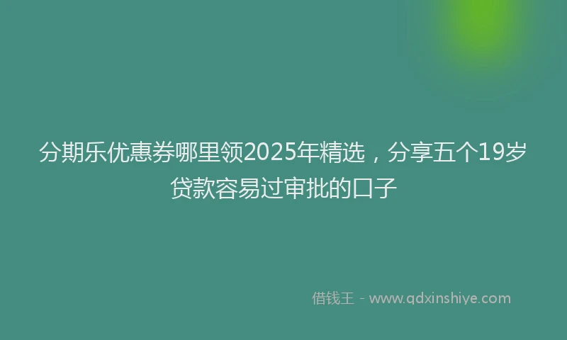 分期乐优惠券哪里领2025年精选，分享五个19岁贷款容易过审批的口子