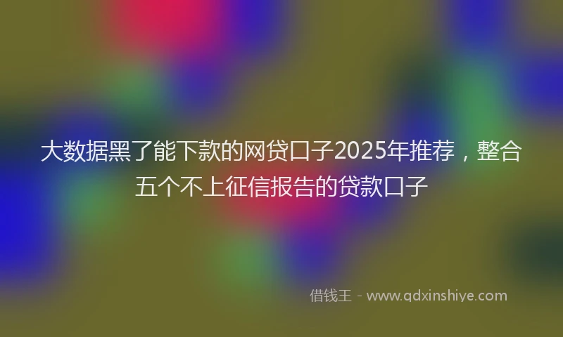 大数据黑了能下款的网贷口子2025年推荐，整合五个不上征信报告的贷款口子