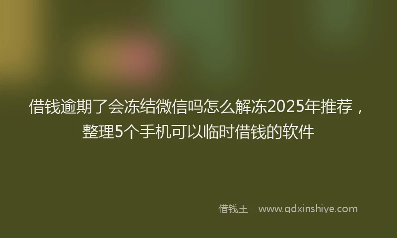 借钱逾期了会冻结微信吗怎么解冻2025年推荐，整理5个手机可以临时借钱的软件