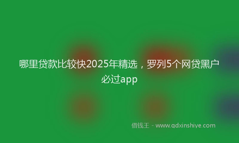 哪里贷款比较快2025年精选，罗列5个网贷黑户必过app
