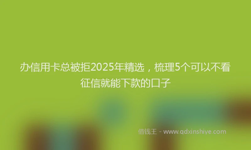 办信用卡总被拒2025年精选，梳理5个可以不看征信就能下款的口子