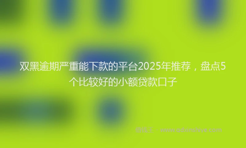 双黑逾期严重能下款的平台2025年推荐，盘点5个比较好的小额贷款口子