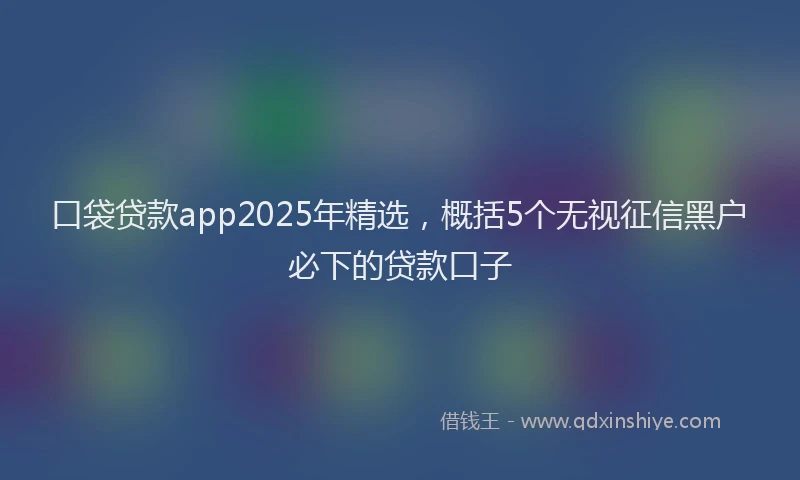 口袋贷款app2025年精选，概括5个无视征信黑户必下的贷款口子