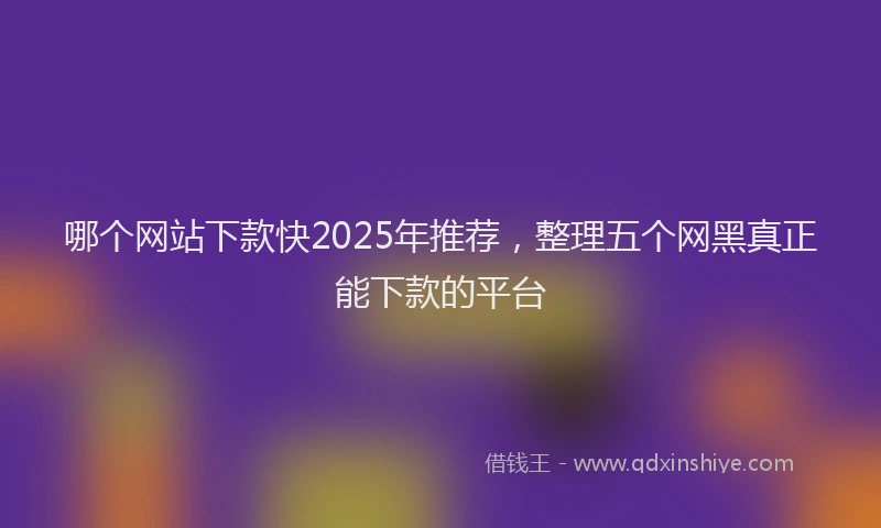 哪个网站下款快2025年推荐，整理五个网黑真正能下款的平台