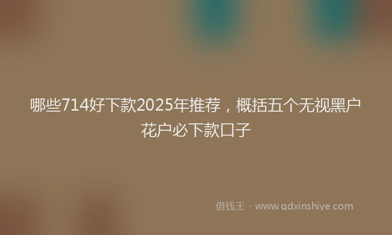 哪些714好下款2025年推荐，概括五个无视黑户花户必下款口子