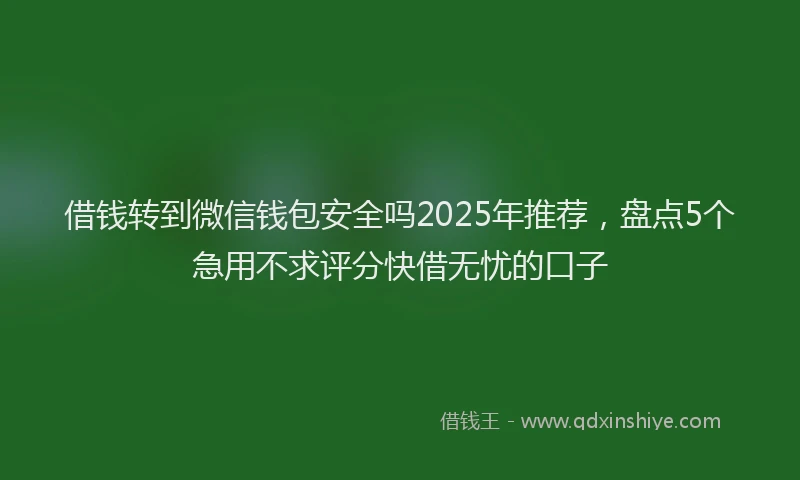 借钱转到微信钱包安全吗2025年推荐，盘点5个急用不求评分快借无忧的口子
