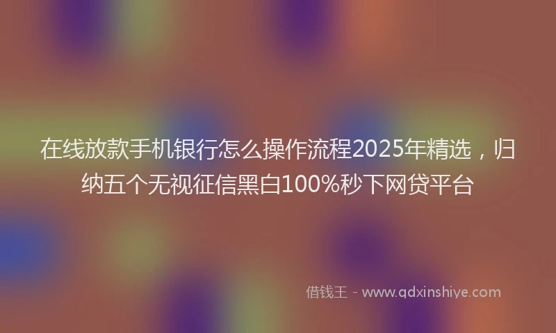 在线放款手机银行怎么操作流程2025年精选，归纳五个无视征信黑白100%秒下网贷平台
