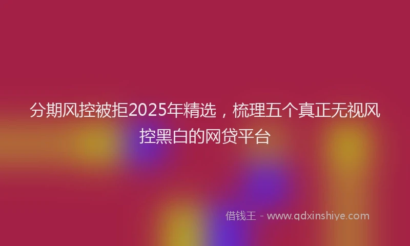 分期风控被拒2025年精选，梳理五个真正无视风控黑白的网贷平台