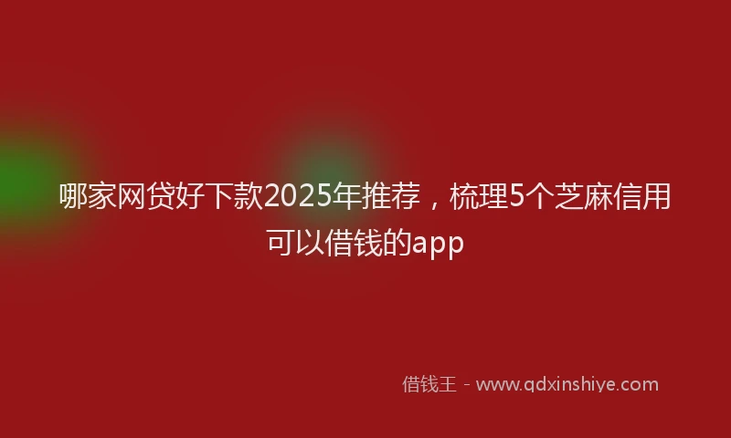哪家网贷好下款2025年推荐，梳理5个芝麻信用可以借钱的app