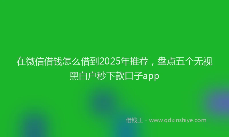在微信借钱怎么借到2025年推荐，盘点五个无视黑白户秒下款口子app