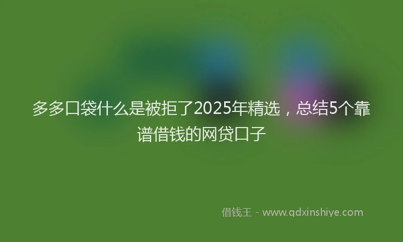 多多口袋什么是被拒了2025年精选，总结5个靠谱借钱的网贷口子