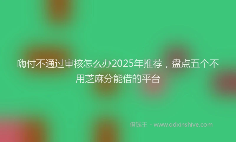 嗨付不通过审核怎么办2025年推荐，盘点五个不用芝麻分能借的平台