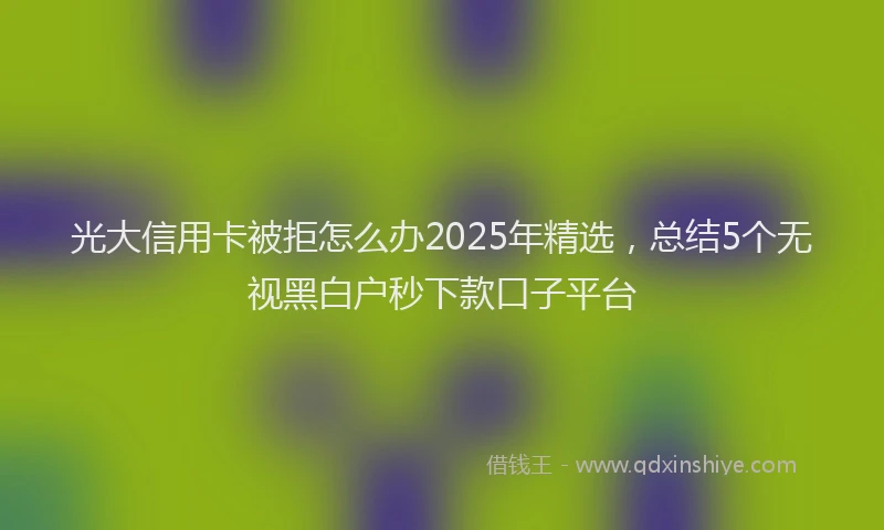 光大信用卡被拒怎么办2025年精选，总结5个无视黑白户秒下款口子平台