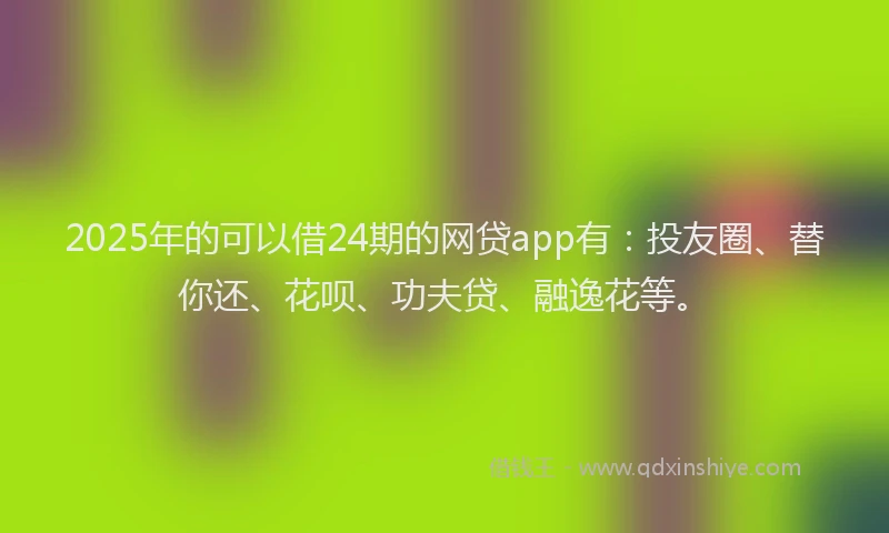 2025年的可以借24期的网贷app有：投友圈、替你还、花呗、功夫贷、融逸花等。