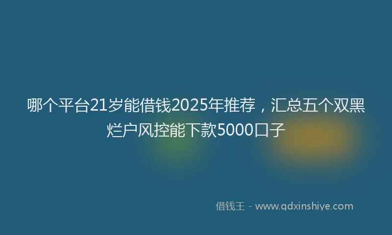 哪个平台21岁能借钱2025年推荐，汇总五个双黑烂户风控能下款5000口子