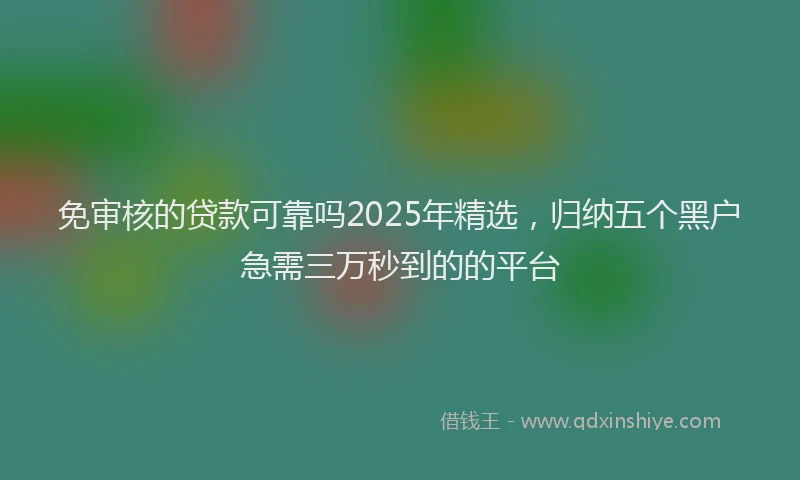 免审核的贷款可靠吗2025年精选，归纳五个黑户急需三万秒到的的平台