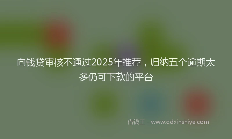 向钱贷审核不通过2025年推荐，归纳五个逾期太多仍可下款的平台
