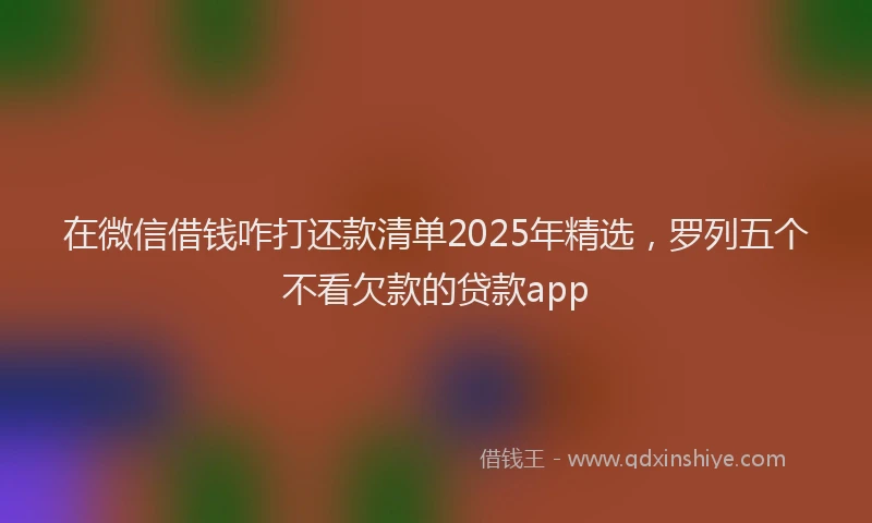 在微信借钱咋打还款清单2025年精选，罗列五个不看欠款的贷款app