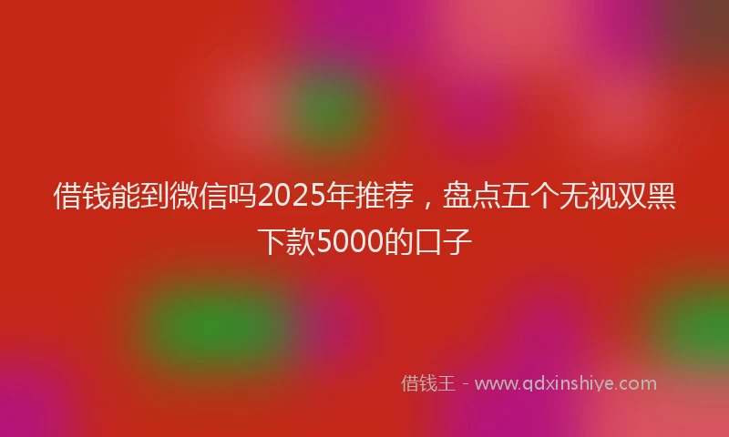 借钱能到微信吗2025年推荐，盘点五个无视双黑下款5000的口子