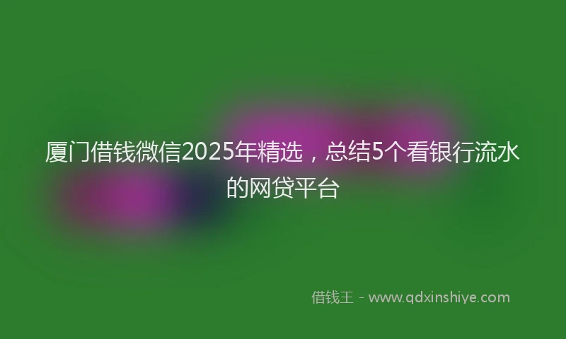 厦门借钱微信2025年精选，总结5个看银行流水的网贷平台