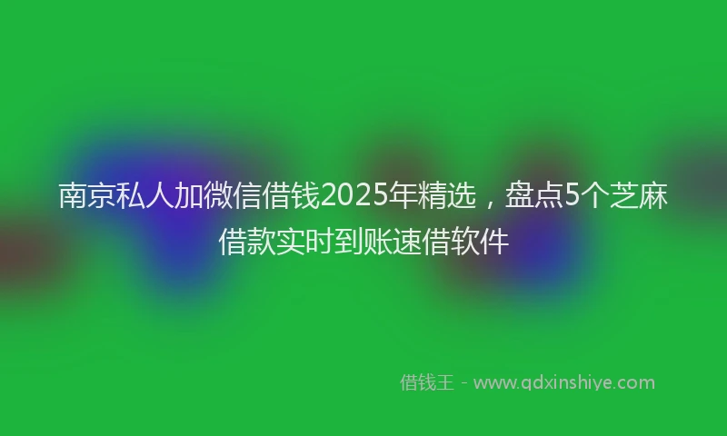 南京私人加微信借钱2025年精选，盘点5个芝麻借款实时到账速借软件
